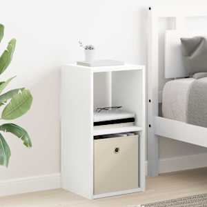 Nočna omarica Bela 30,5 x 27 x 59,5 cm Konstruiran les