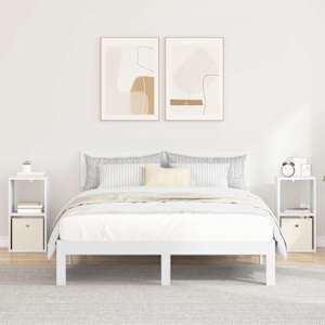 Nočna omarica 2 pcs Bela 30,5 x 27 x 59,5 cm Konstruiran les