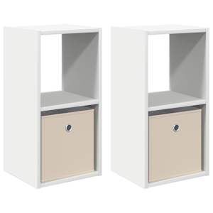 Noční stolek 2 pcs Bílá 30,5 x 27 x 59,5 cm kompozitní dřevo - obrázek 2