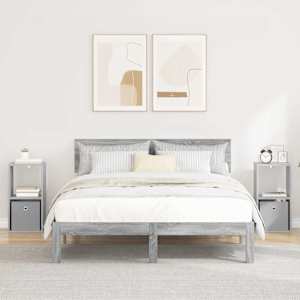 Nočna omarica s predalom 2 pcs Siva Sonoma 30,5 x 27 x 59,5 cm