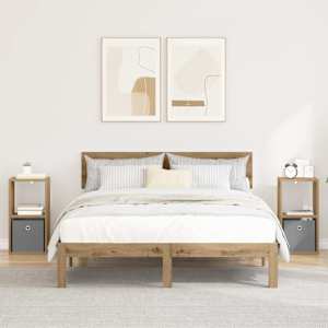 Nočna omarica s predalom 2 pcs Umetni hrast 30,5 x 27 x 59,5 cm