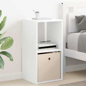 Nočna omarica s predalom Bela 35 x 32 x 68,5 cm Konstruiran les