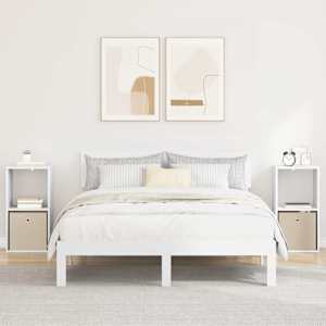 Nočna omarica 2 pcs Bela 35 x 32 x 68,5 cm Konstruiran les