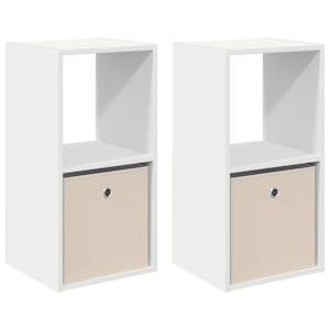 Noční stolek 2 pcs Bílá 35 x 32 x 68,5 cm kompozitní dřevo - obrázek 2