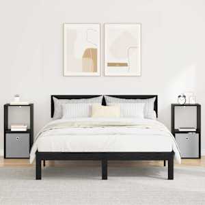 Nočna omarica s predalom 2 pcs Črna Orehovina 35 x 32 x 68,5 cm