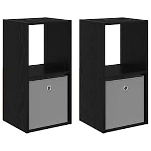 Noční stolek 2 pcs Černý dub 35 x 32 x 68,5 cm kompozitní dřevo - obrázek 2