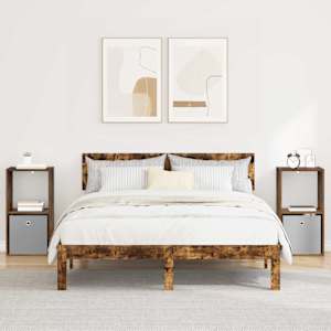 Nočna omarica s predalom 2 pcs Dimljeni oreh 35 x 32 x 68,5 cm