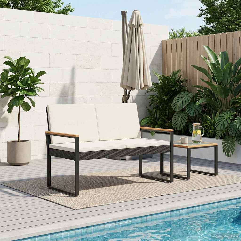 vidaXL Utomhusb&auml;nk 2 -Seater 107 x 61 x 80 cm konstrotting Rektangul&auml;r