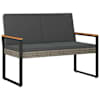 vidaXL V&auml;libank 2 -Seater 107 x 61 x 80 cm pol&uuml;rotang Hall ja tumehall