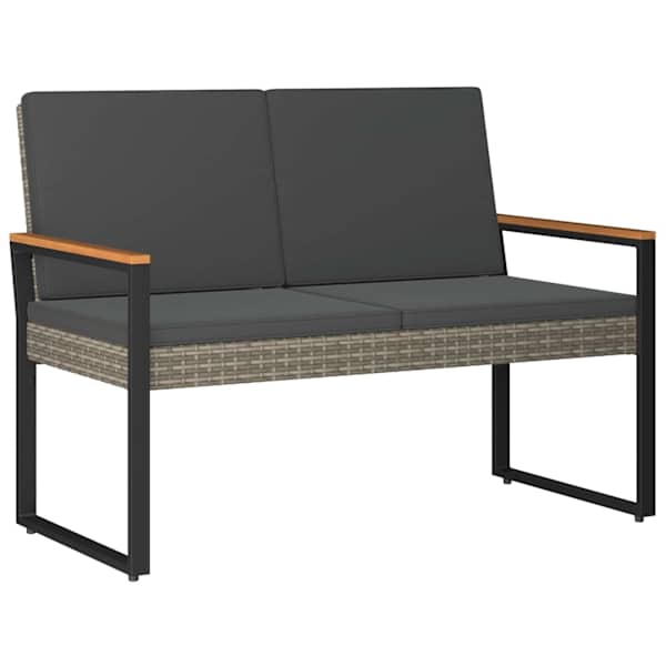 vidaXL V&auml;libank 2 -Seater 107 x 61 x 80 cm pol&uuml;rotang Hall ja tumehall