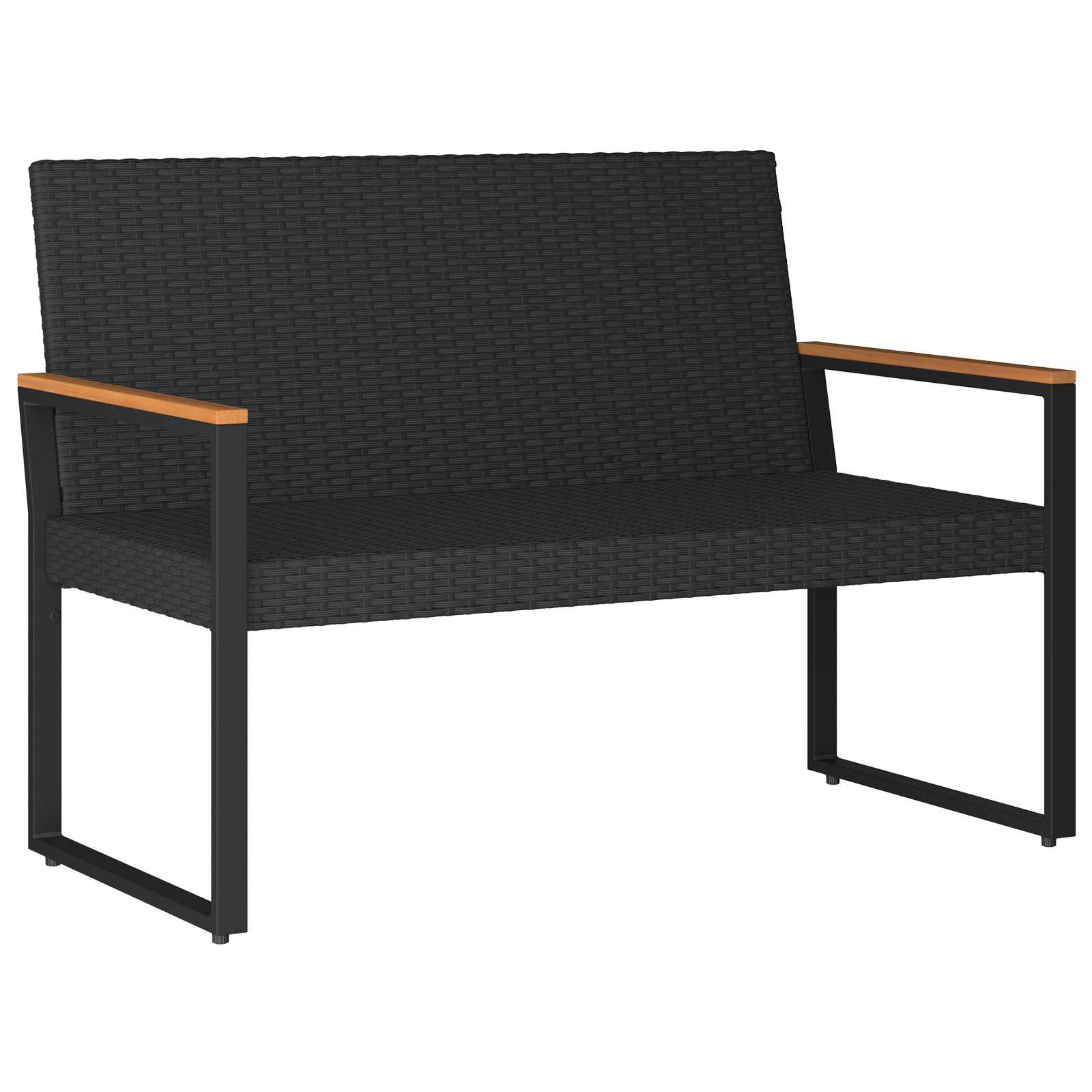 Zunanja klop Črna in turkizna 107 x 61 x 80 cm poli ratan - slika 4