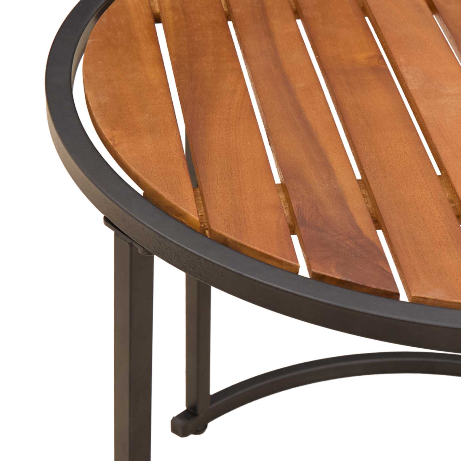 Koffietafel Set 2 pcs Naturel en Zwart Massief Acaciahout image 9