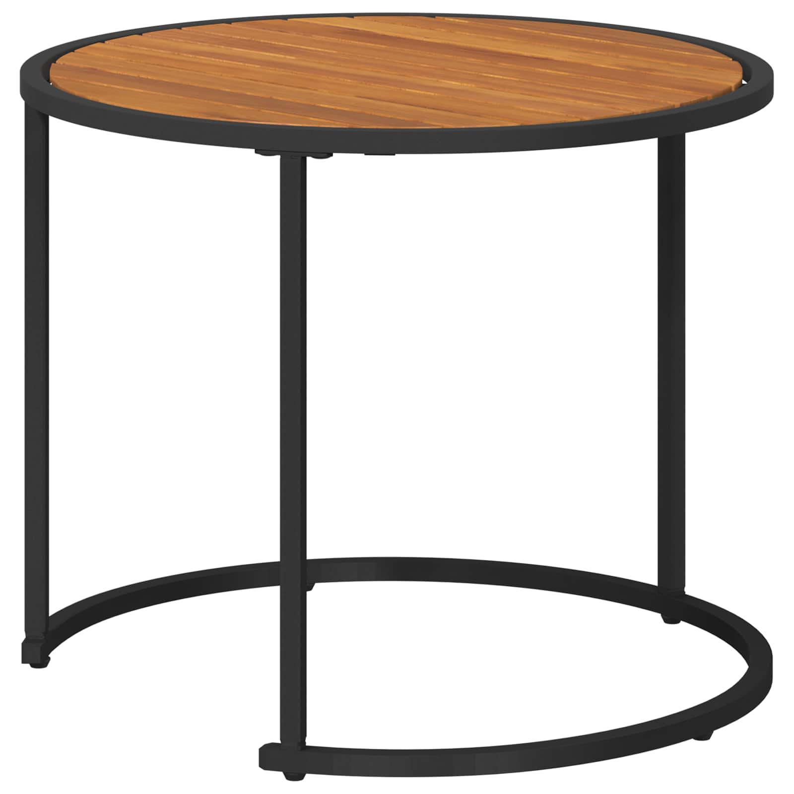 Koffietafel Set 2 pcs Naturel en Zwart Massief Acaciahout image 5