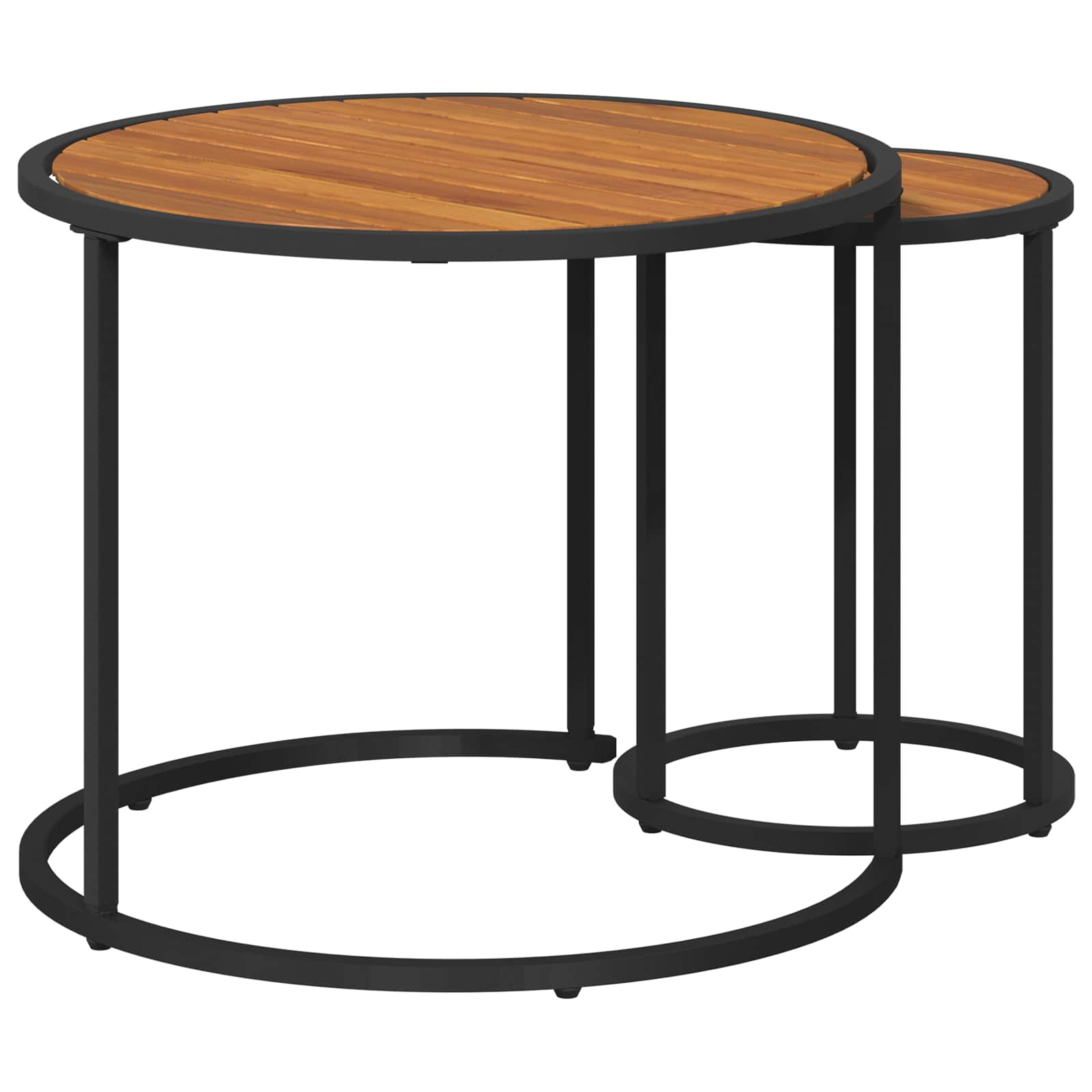 Koffietafel Set 2 pcs Naturel en Zwart Massief Acaciahout image 6