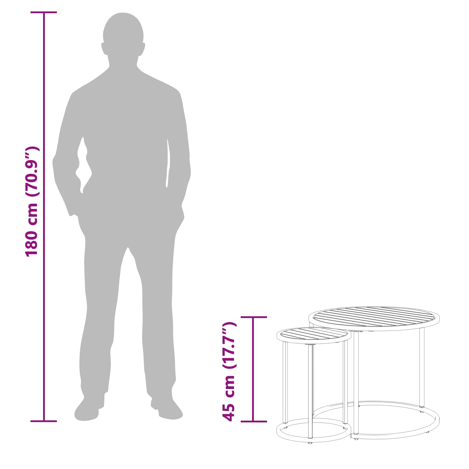 Koffietafel Set 2 pcs Naturel en Zwart Massief Acaciahout image 13