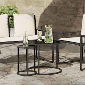 Set kavno mizico 2 pcs 55 x 55 x 45 cm jeklo
