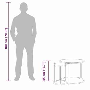 Sada konferenčních stolků 2 pcs 55 x 55 x 45 cm ocel - obrázek 13