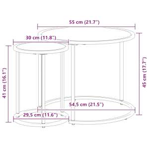 Sada konferenčních stolků 2 pcs 55 x 55 x 45 cm ocel - obrázek 12