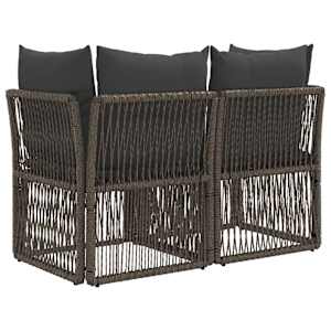 Zahradní sofa 2-Počet míst Šedá polyratan - obrázek 6