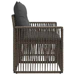 Zahradní sofa 2-Počet míst Šedá polyratan - obrázek 5