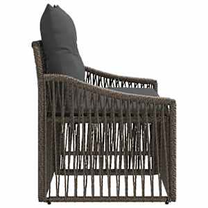 Zahradní sofa 2-Počet míst Šedá polyratan - obrázek 5