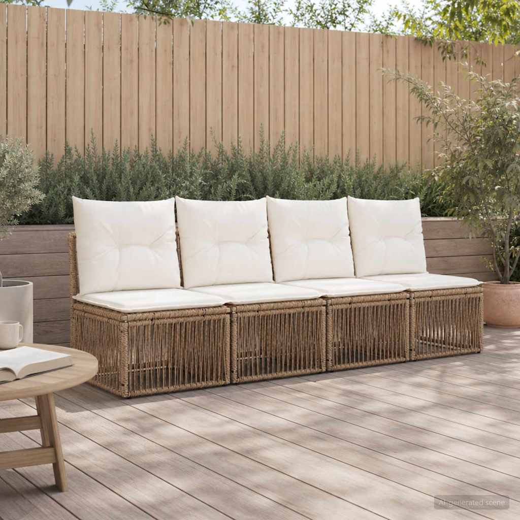 vidaXL 4-sitssoffa 4 pcs 4-Antal sittplatser Beige konstrotting