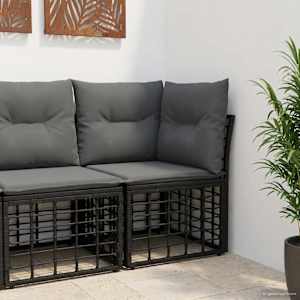 Modularni zunaji kotiček za sedežno enoto Črna poli ratan