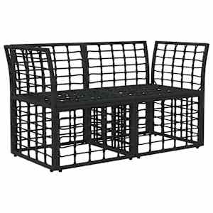 Venkovní loveseat 2 pcs Černá a tmavě šedá polyratan - obrázek 3
