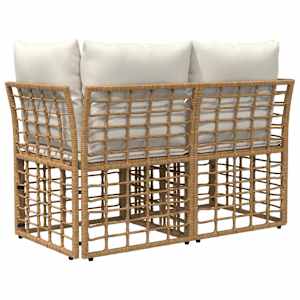 Venkovní loveseat 2 pcs Přirozená a krémově bílá polyratan - obrázek 6