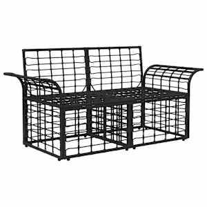 Venkovní loveseat 2 pcs Černá a tmavě šedá polyratan - obrázek 3