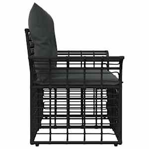 Venkovní loveseat 2 pcs Černá a tmavě šedá polyratan - obrázek 5