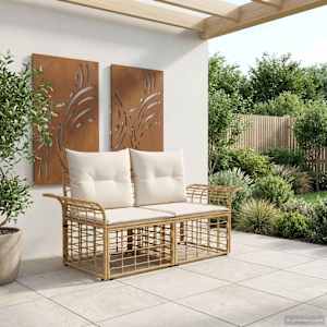 Zunanja ljubezenska sedežna garnitura 2 pcs poli ratan