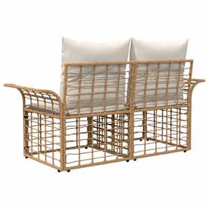Venkovní loveseat 2 pcs Přirozená a krémově bílá polyratan - obrázek 6