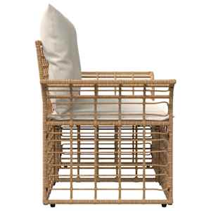 Venkovní loveseat 2 pcs Přirozená a krémově bílá polyratan - obrázek 5