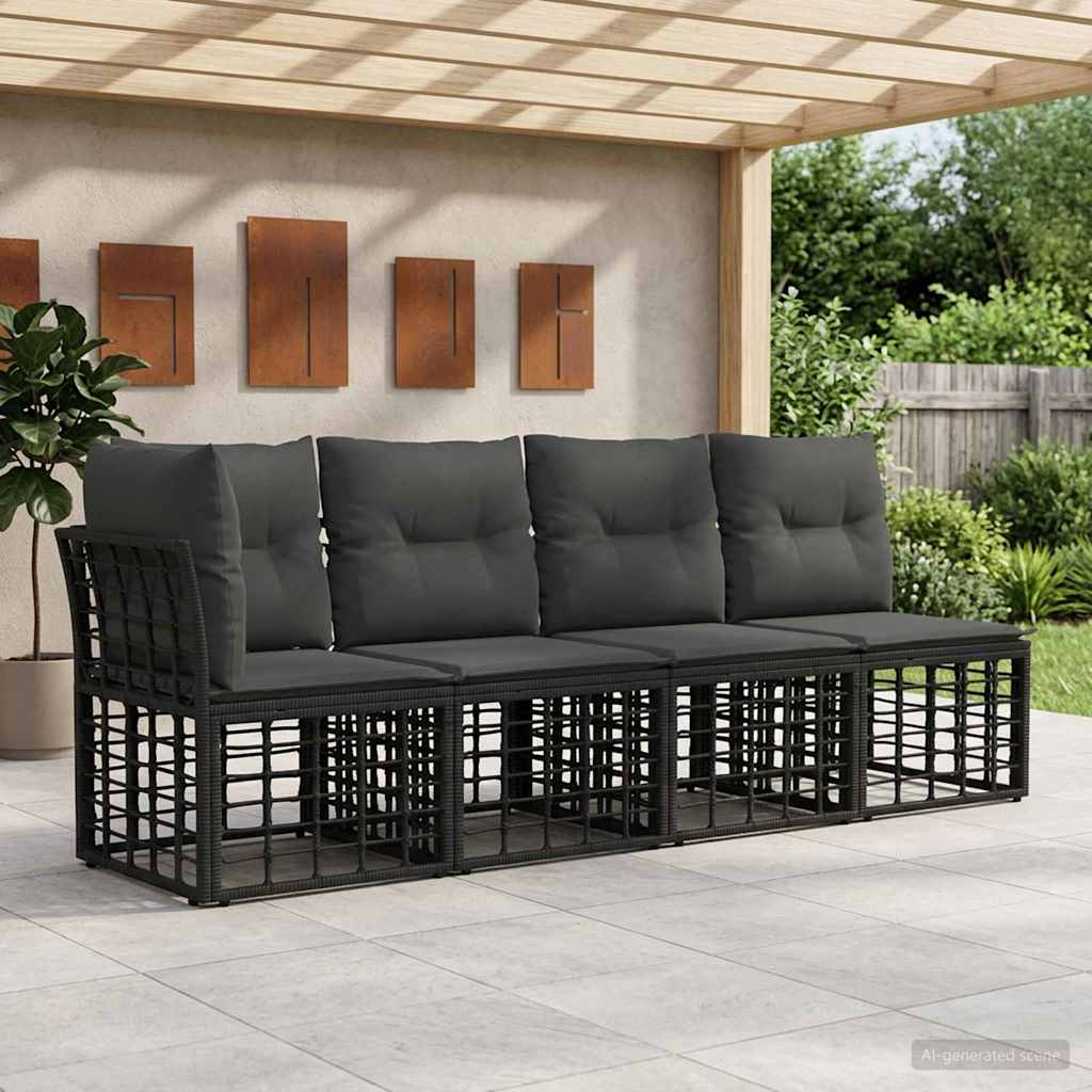 vidaXL Canapea de grădină cu 4 locuri și braț stâng 4 pcs