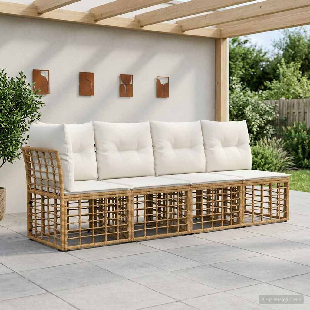 vidaXL Canapea de grădină cu 4 locuri și braț stâng 4 pcs