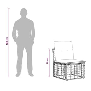 4místná zahradní pohovka bez opěrek 4 pcs 4-Počet míst Černá - obrázek 11
