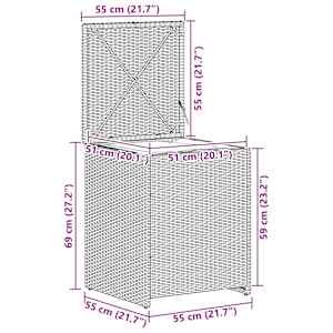 Cushion box 55 x 55 x 69 cm ocel - obrázek 10