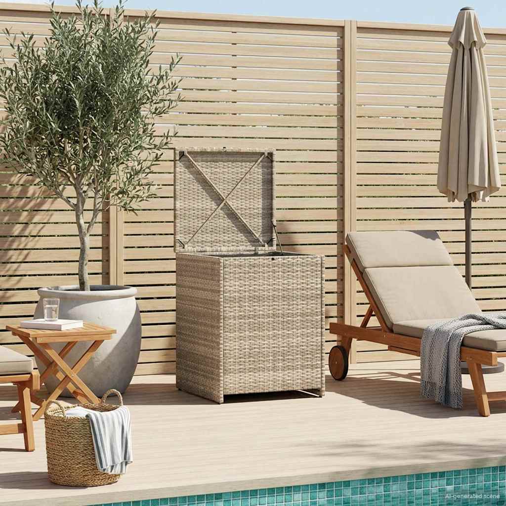 vidaXL Cutie pentru perne Gri deschis 55 x 55 x 69 cm poliratan
