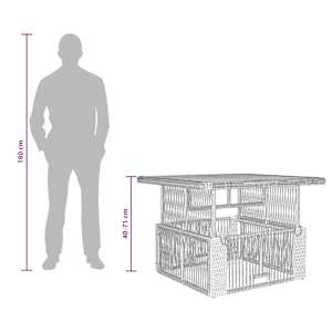 Zahradní jídelní souprava 3 pcs Béžová a krémová polyratan - obrázek 12