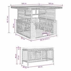 Zahradní jídelní souprava 3 pcs Béžová a krémová polyratan - obrázek 11