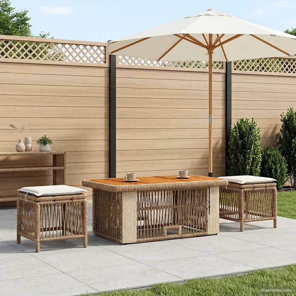 vidaXL Have Spisebordssæt 4 stk. Beige og creme polyrattan
