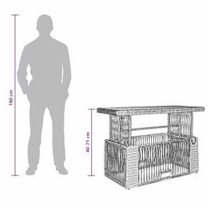 Zahradní jídelní souprava 4 pcs Béžová a krémová polyratan - obrázek 12