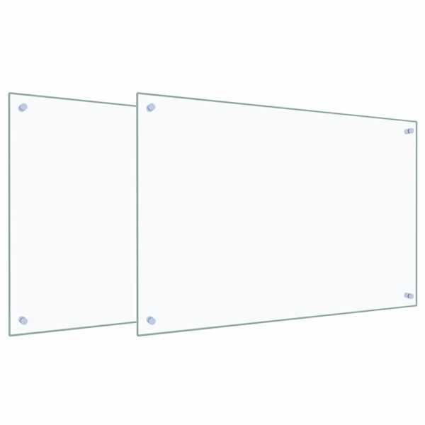vidaXL K&ouml;&ouml;giseina paneel 2 tk L&auml;bipaistev 90 x 60 cm karastatud klaas