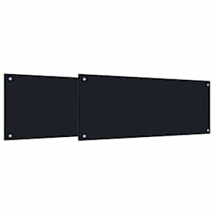 Kuchyňský obklad 2 pcs Černá 100 x 40 cm tvrzené sklo - obrázek 2