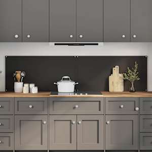 Zaščita za kuhinjo 2 pcs Črna 100 x 50 cm kaljeno steklo