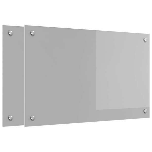 vidaXL K&ouml;&ouml;giseina paneel 2 tk Helehall 80 x 50 cm karastatud klaas