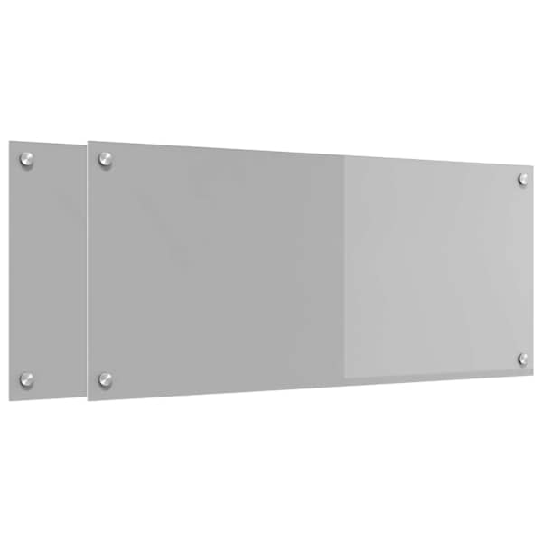 vidaXL K&ouml;&ouml;giseina paneel 2 tk Helehall 90 x 40 cm karastatud klaas