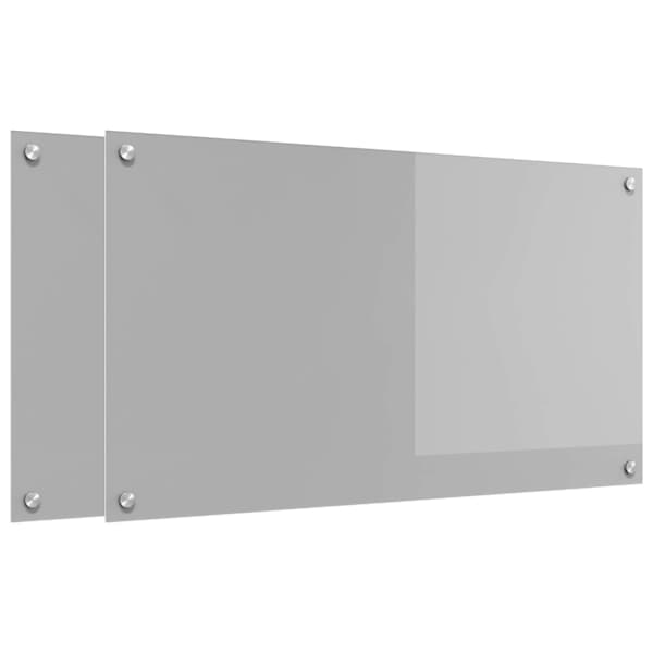 vidaXL K&ouml;&ouml;giseina paneel 2 tk Helehall 90 x 50 cm karastatud klaas