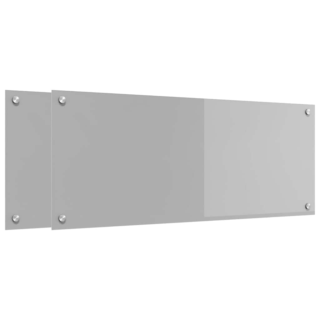 Thumbnail - vidaXL Küchenrückwand 2 pcs Hellgrau 100 x 40 cm Gehärtetes Glas